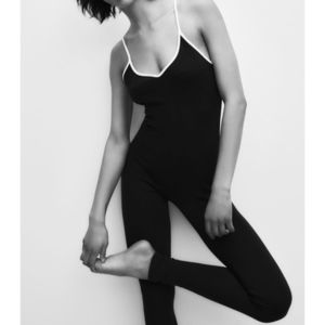 Zara piped long jumpsuit
